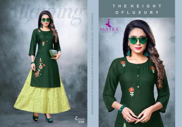 Mayra Breeza Rayon Designer Kurti With Skirt Collection 